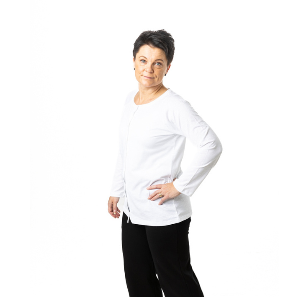 TABBY- puuvillapaita, tarrakiinnitys, valkoinen - Image 2